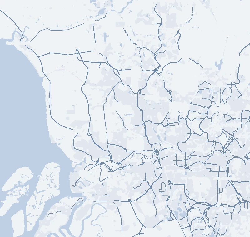 Map of north-west Selangor: Eco Business Park V in Puncak Alam, with Port Klang to the south, Subang airport to the south-east and Kuala Lumpur to the east