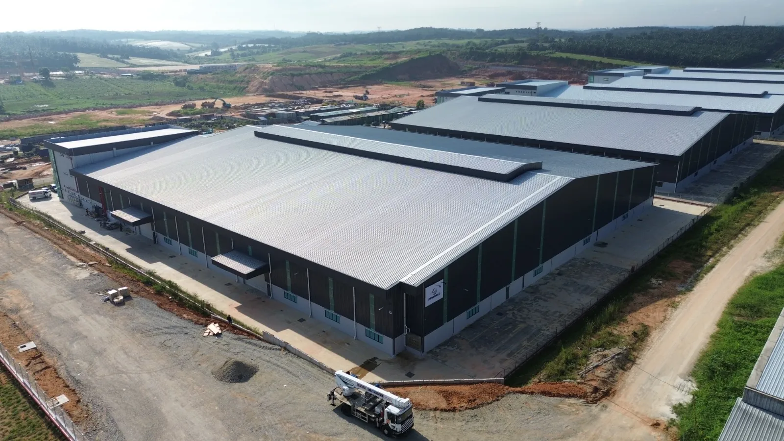 Aerial view of new detached factories at Senai Idaman, Johor